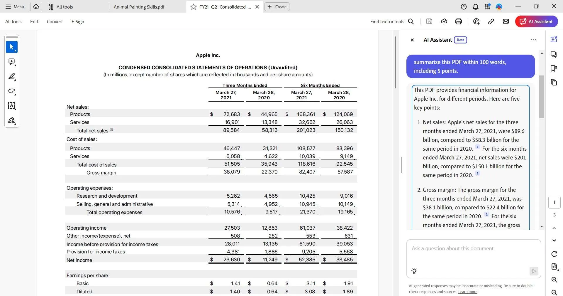 adobe acrobat ai 與 updf ai adobe 產生摘要