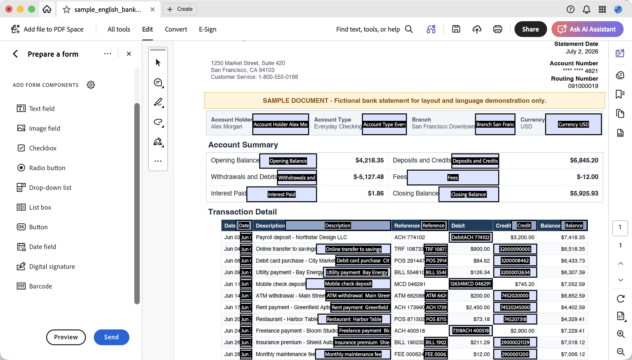 adobe acrobat prepare a form