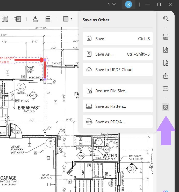 adobe acrobat measure tool updf save