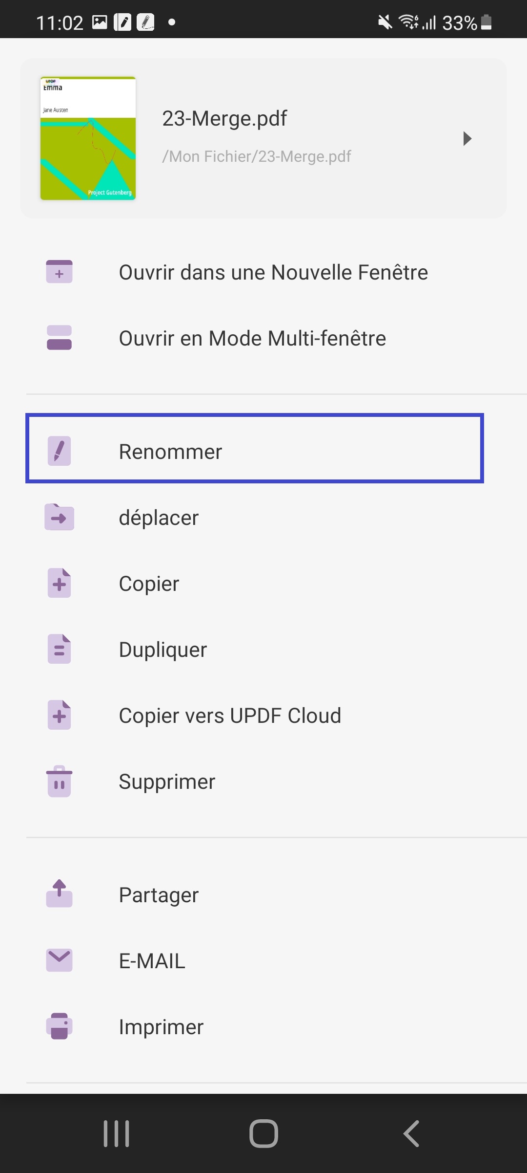 renommer pdf android