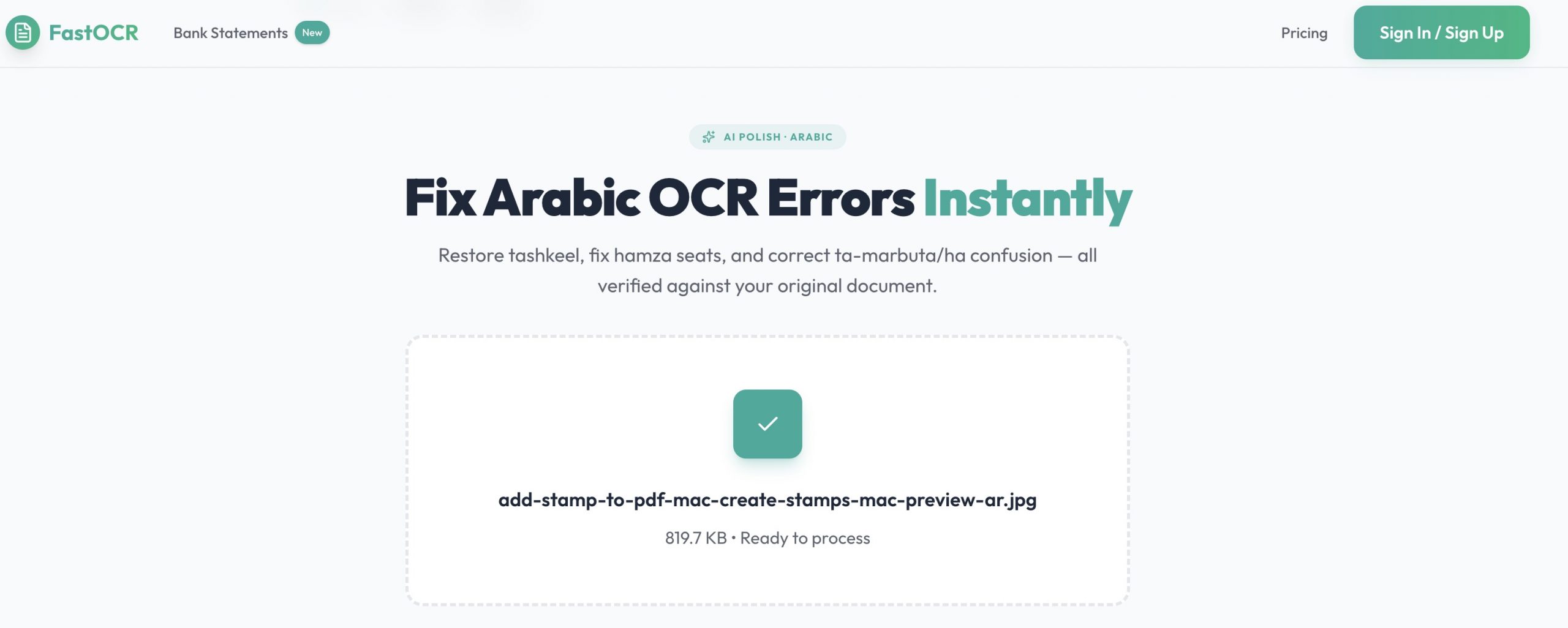 FastOCR النص العربي الاستخراج