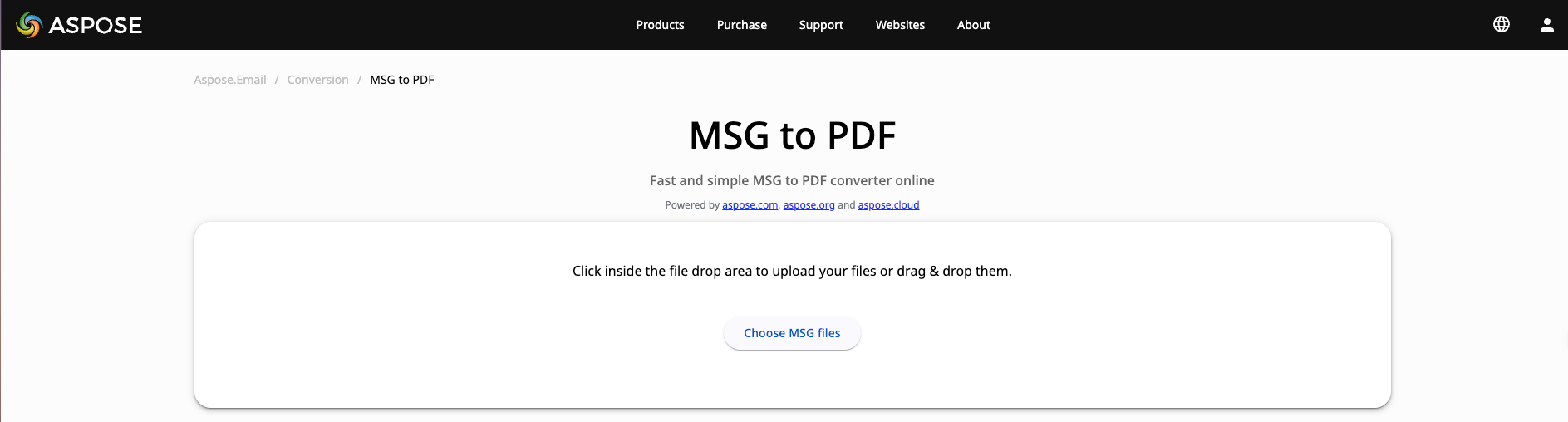 aspose msg to pdf website