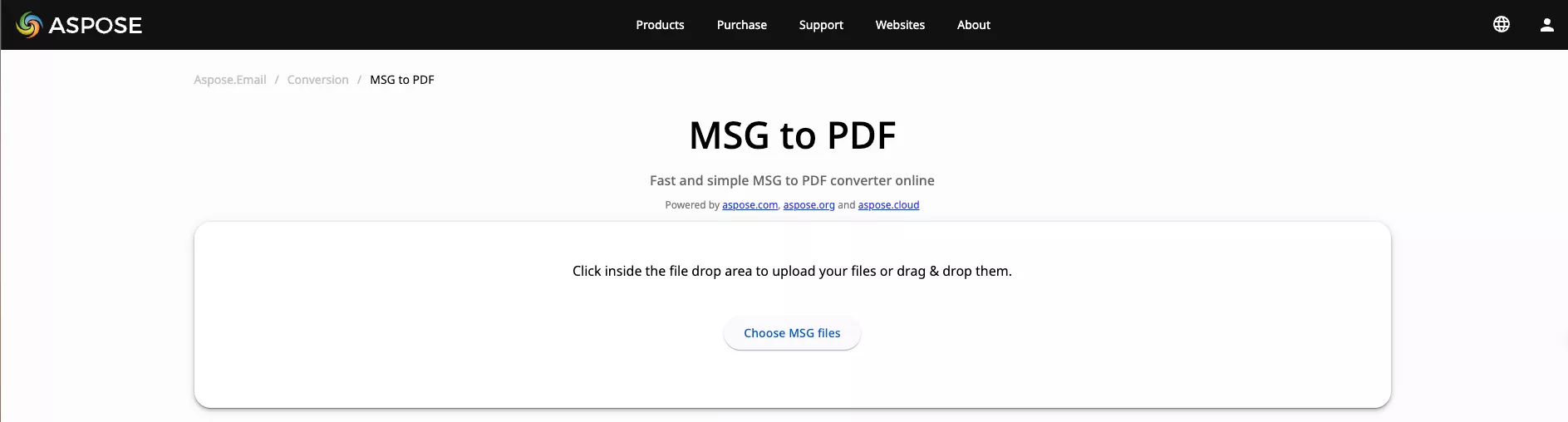 aspose msg to pdf website