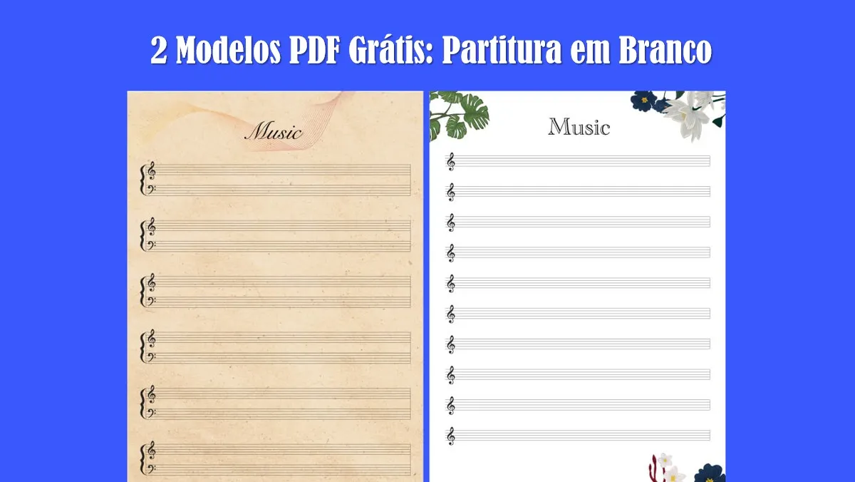 2 Modelos de Partitura em Branco para Composição Musical [PDF]