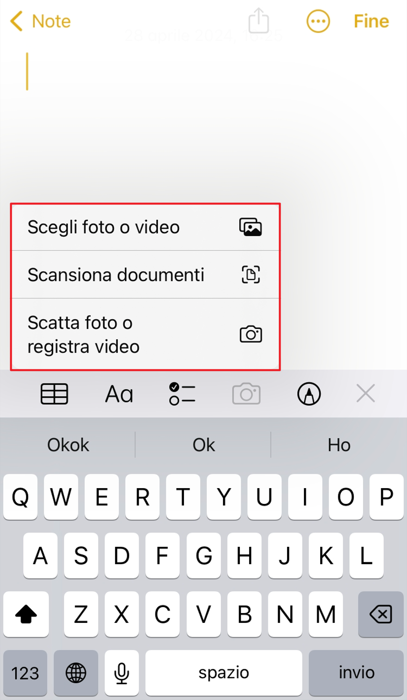 Bloccare le foto su iPhone con l'app Note