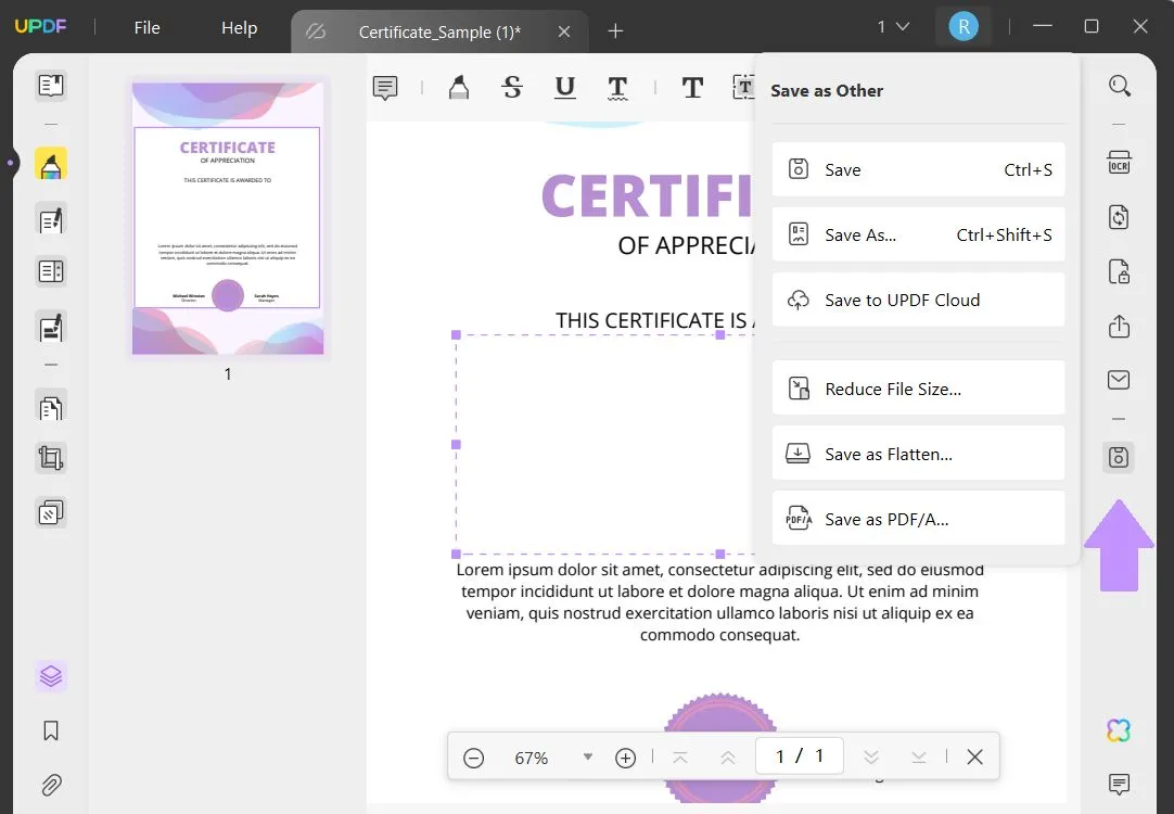 can't remove signature from pdf save