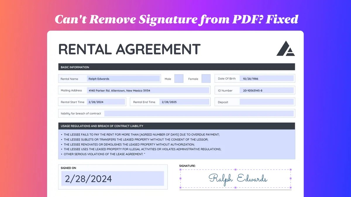 Can’t Remove Signature from PDF? Fixed Now!