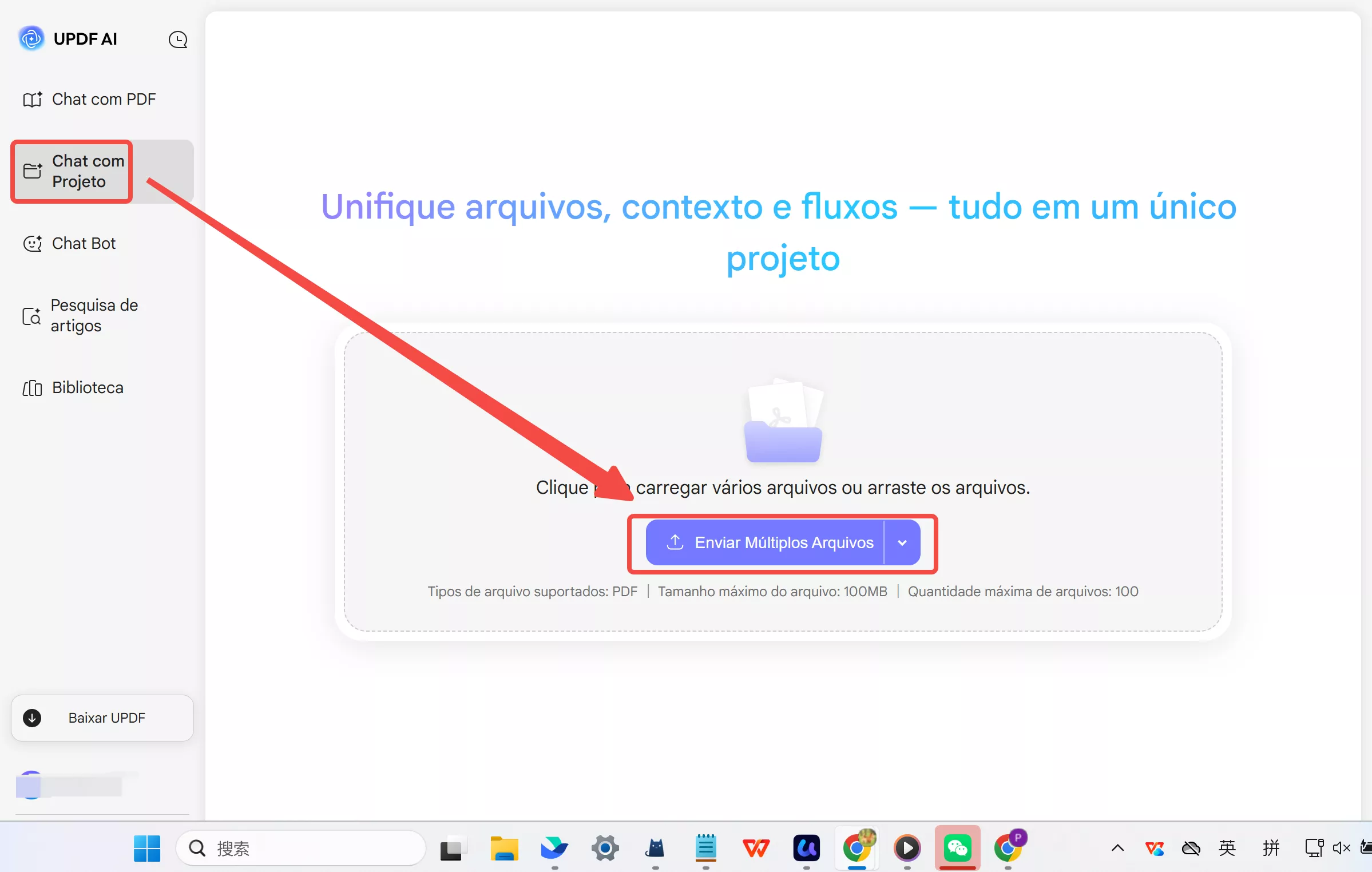 chat com projeto