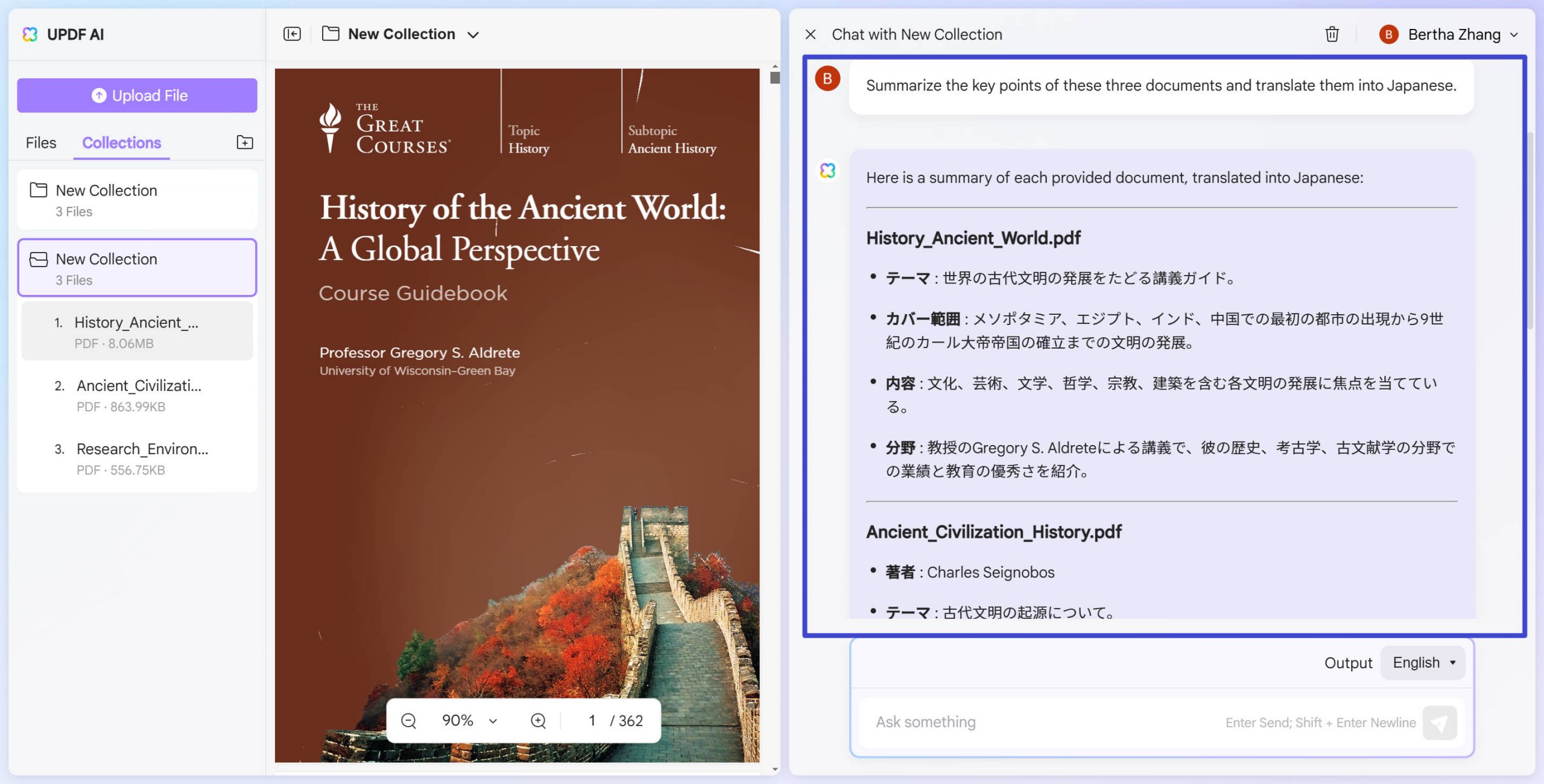 Chattare con più PDF con UPDF AI Online