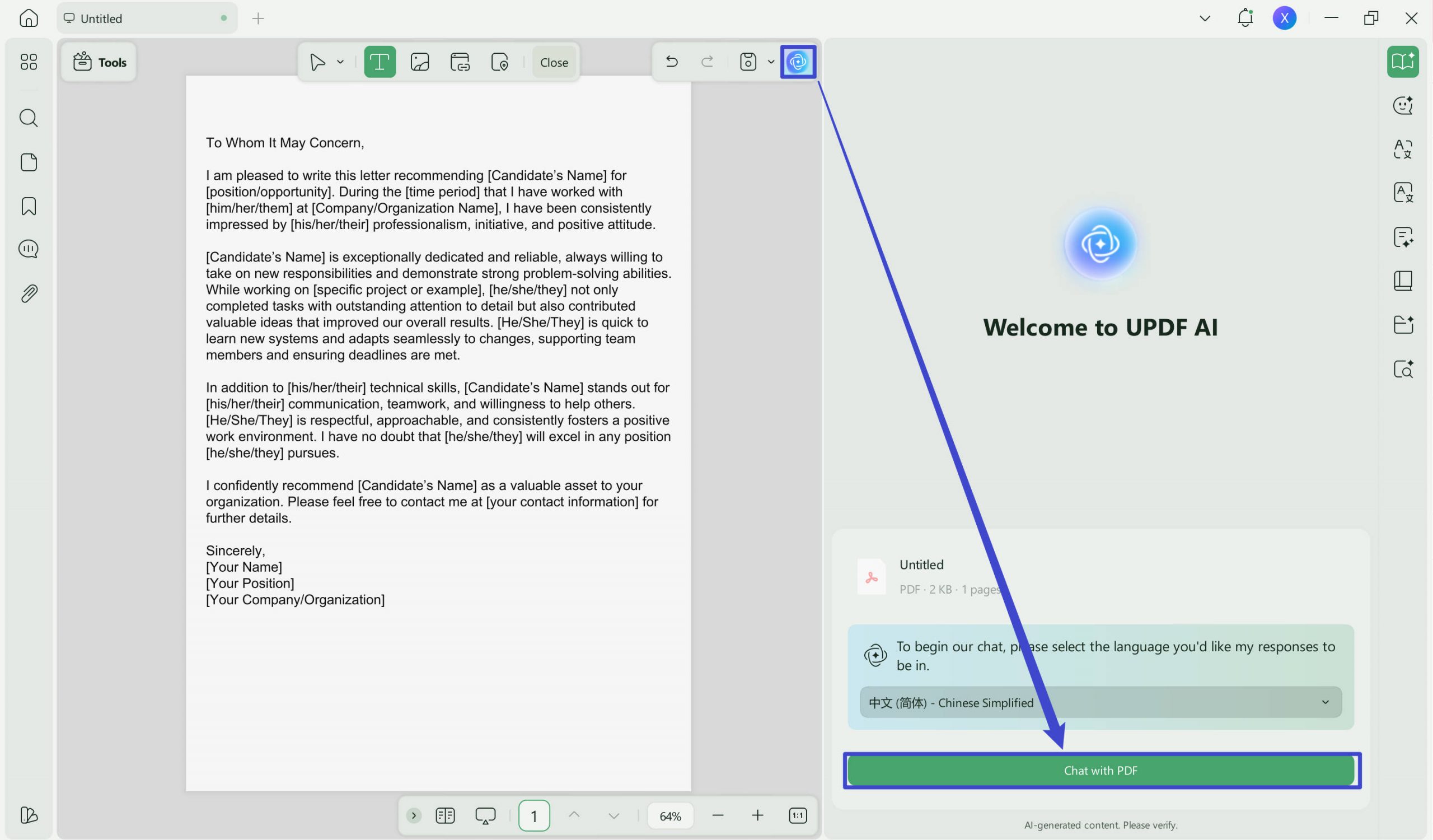 AI letter of recommendation generator Click Get Started