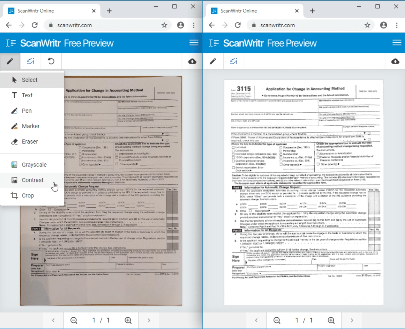 sharpen pdf ScanWritr