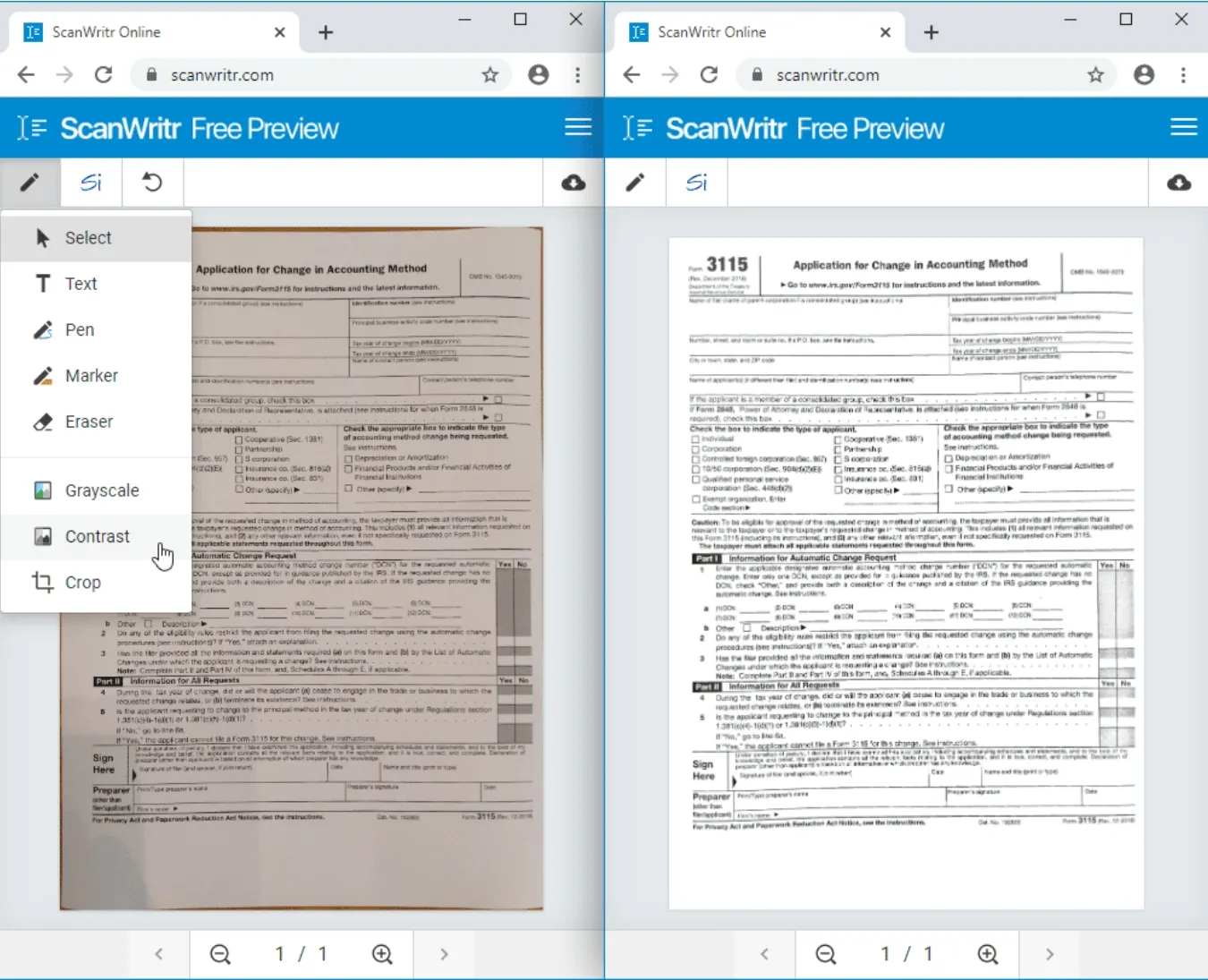 PDFを鮮明にする　ScanWritr