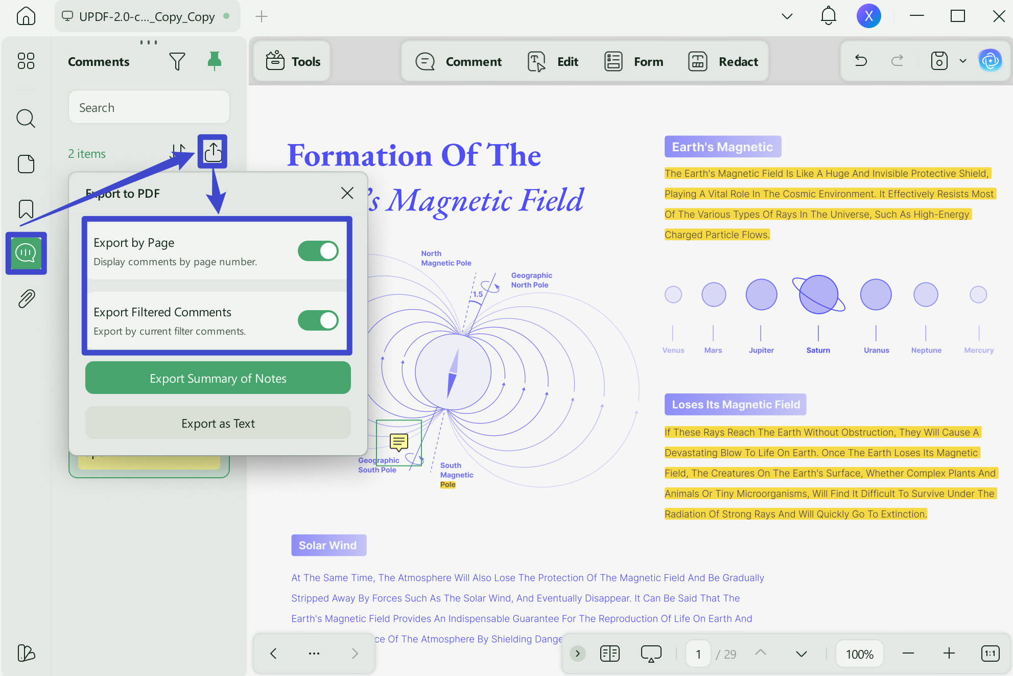 pdf sticky notes export to pdf