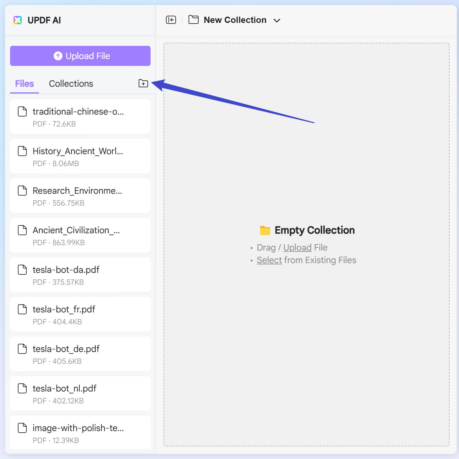 Chattare con più PDF con UPDF AI Online