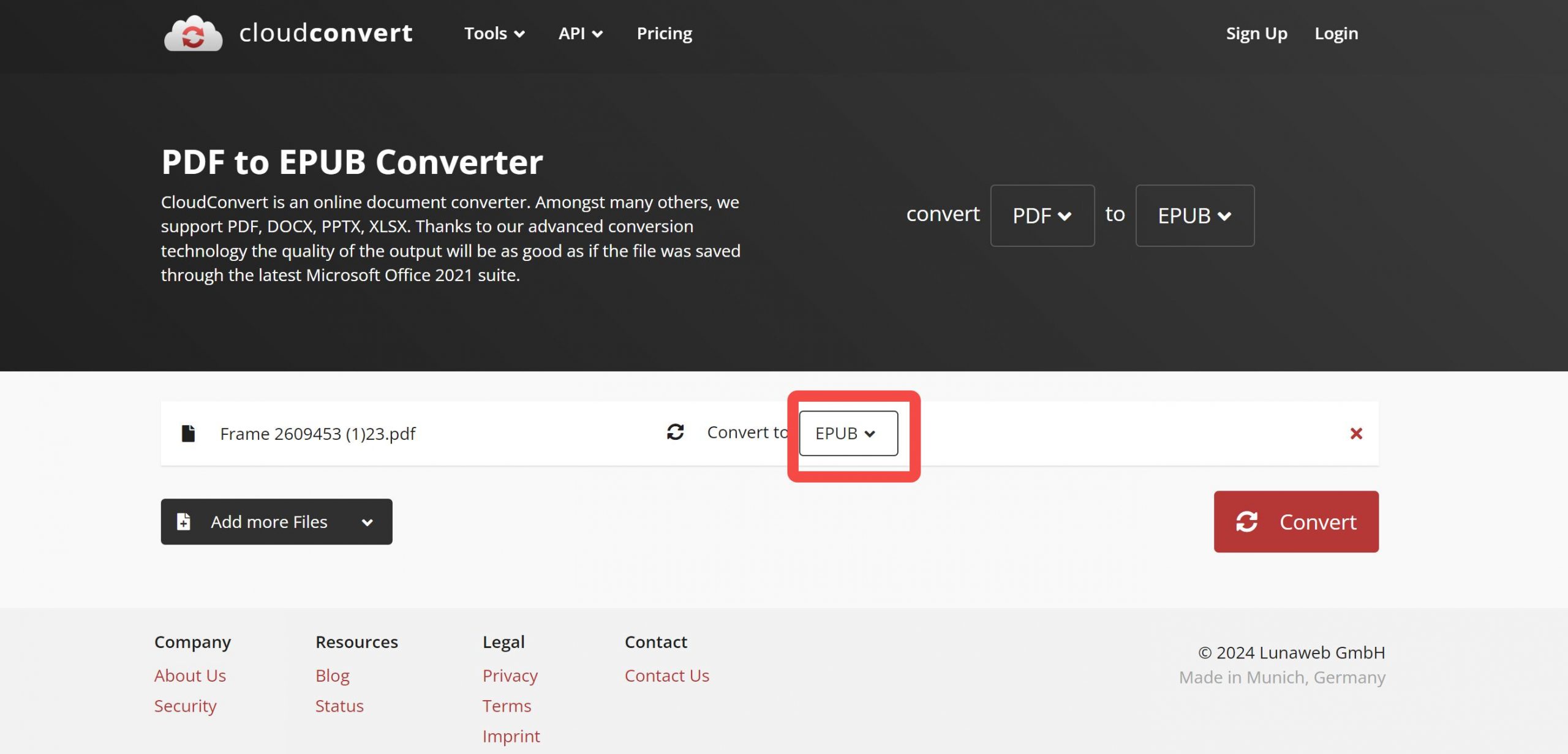 convert pdf to ebook cloudconvert