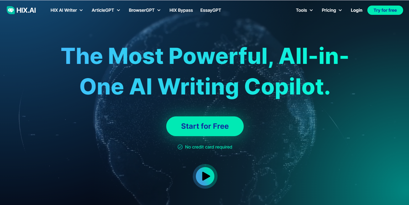 AI letter of recommendation generator HIX.AI website interface