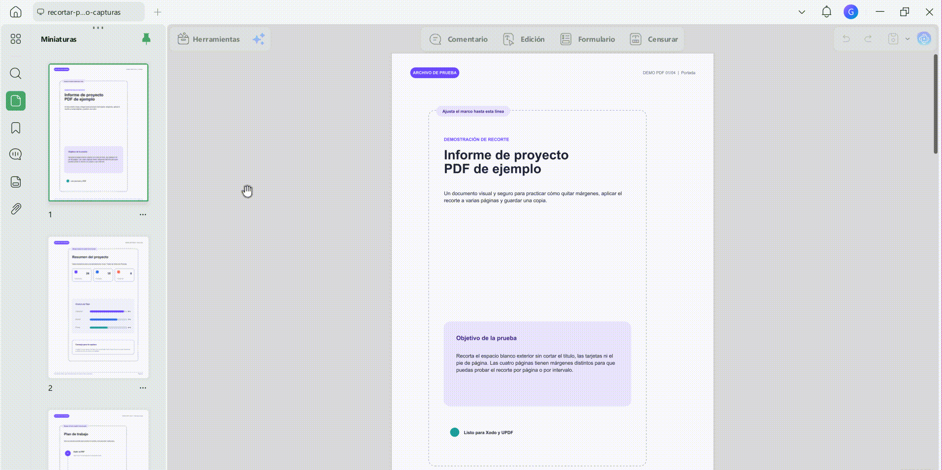 Recortar varias páginas de un PDF sin conexión con UPDF