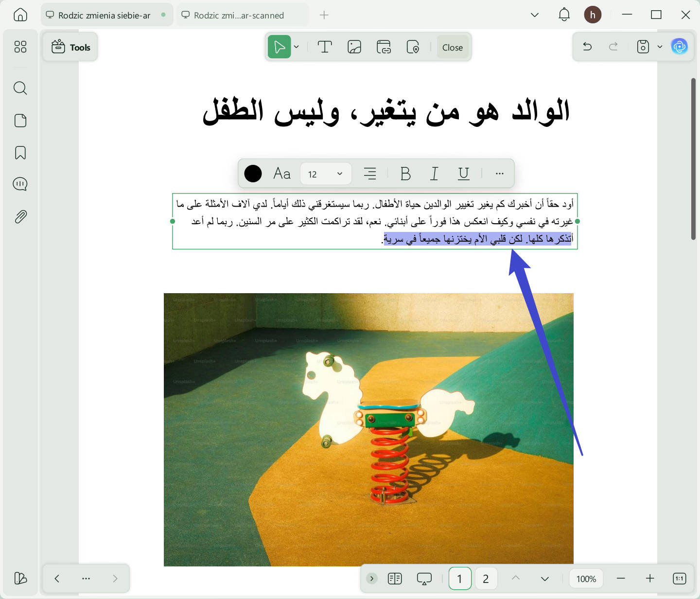 edit arabic text pdf updf windows