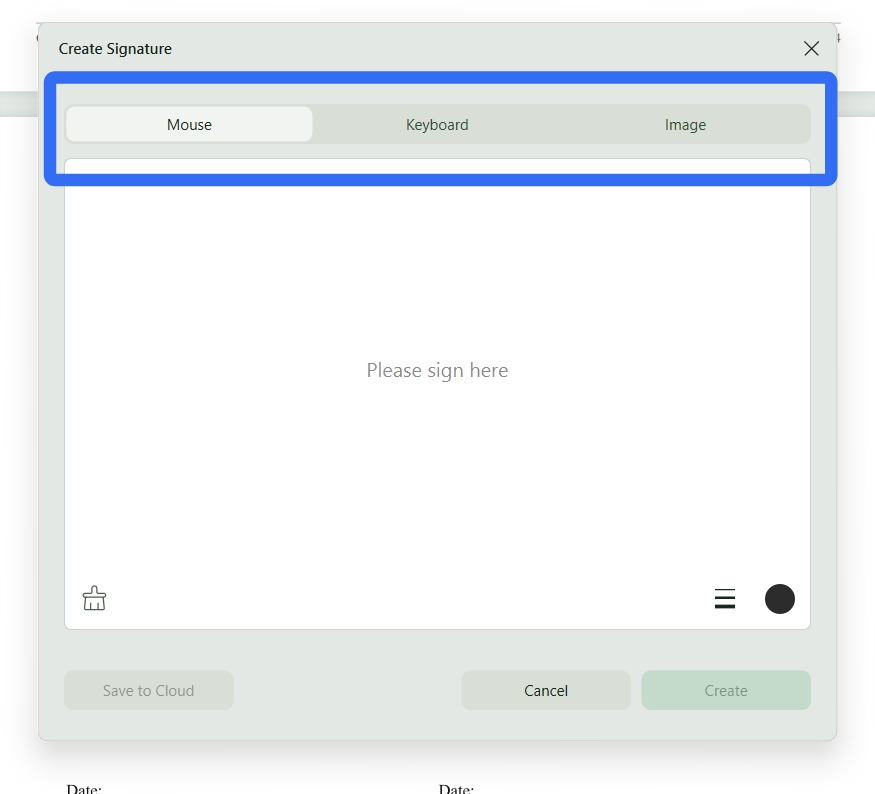 three options to create a signature