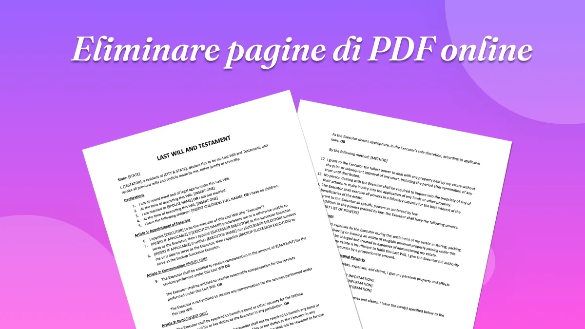 Guida completa per eliminare le pagine di PDF online