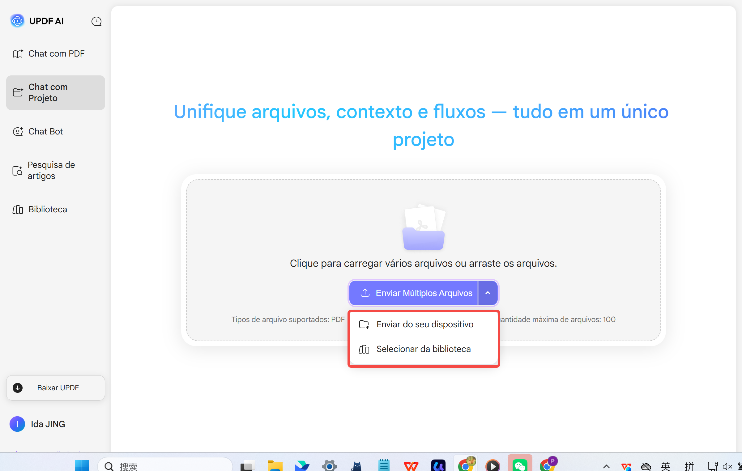 Enviar Múltiplos Arquivos