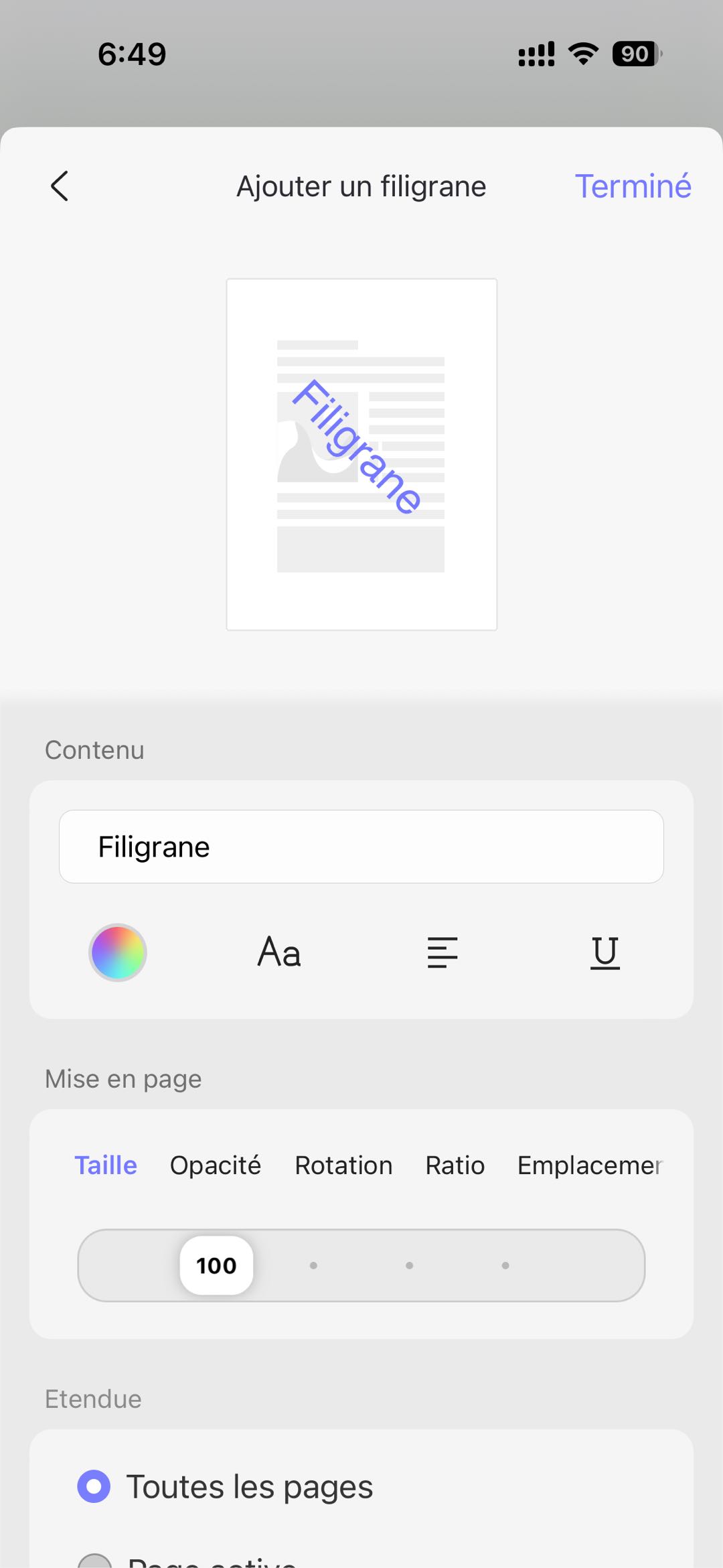 Ajouter du texte ou un fichier en filigrane