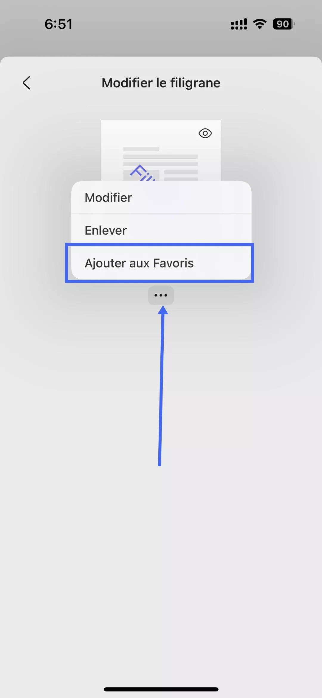 Modifier le filigrane ajouté