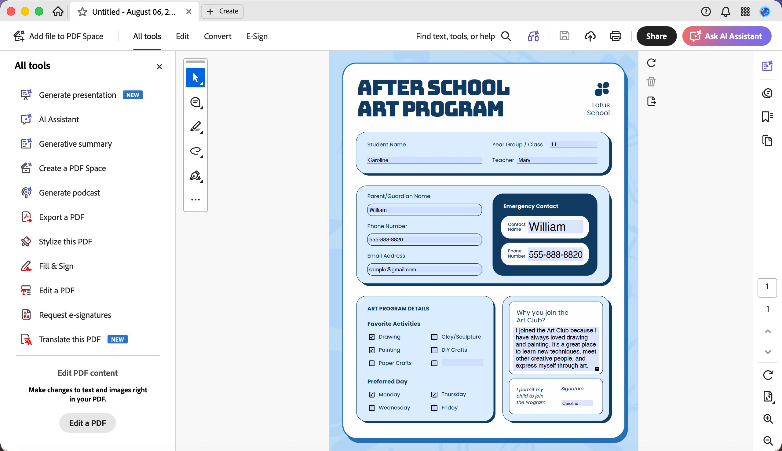 fill form with adobe acrobat mac