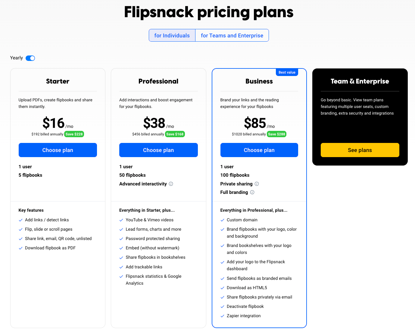 flipsnack pricing plan 2026 07