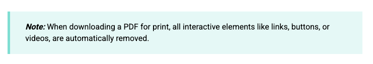 flipsnack remove interative elements when downloading a pdf for print