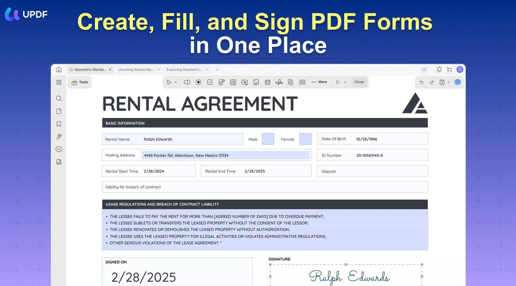 fill and sign up updf