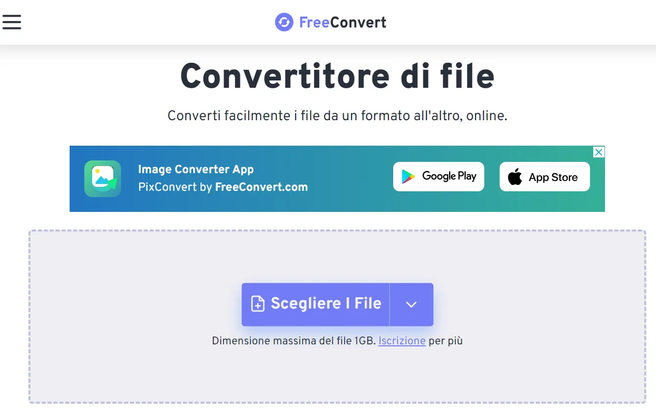 Convertire da ePub a PDF con FreeConvert