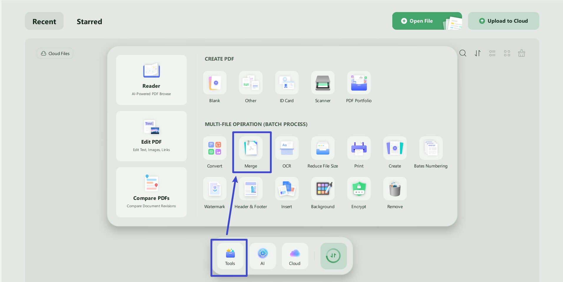 firstly merge the PDFs into one