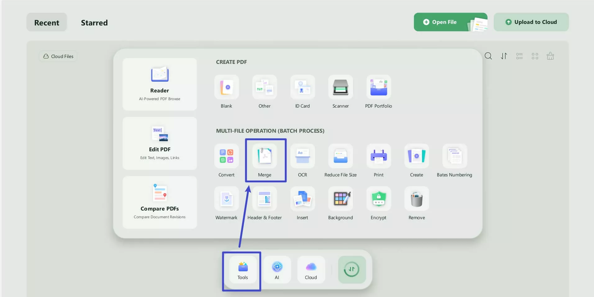 firstly merge the PDFs into one