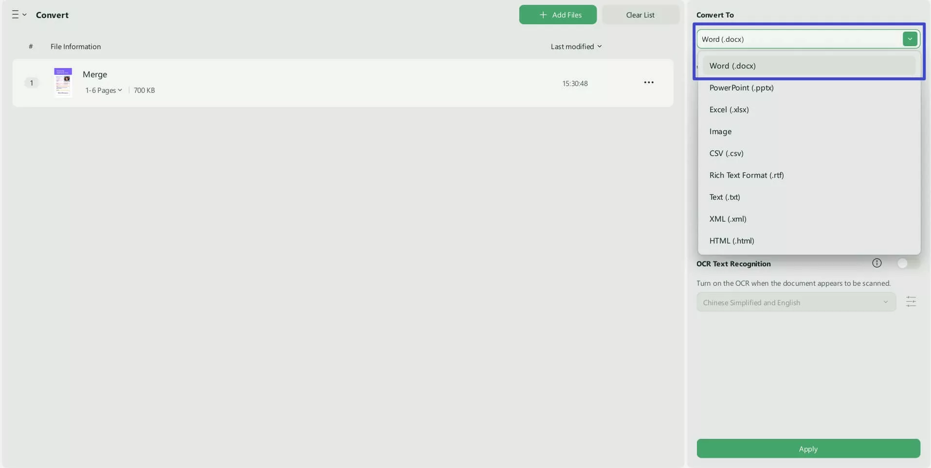 obtain the final single word