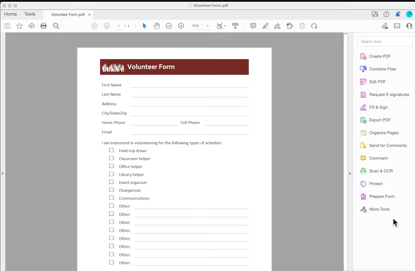 how to wrap text in pdf fillable form Launch Adobe
