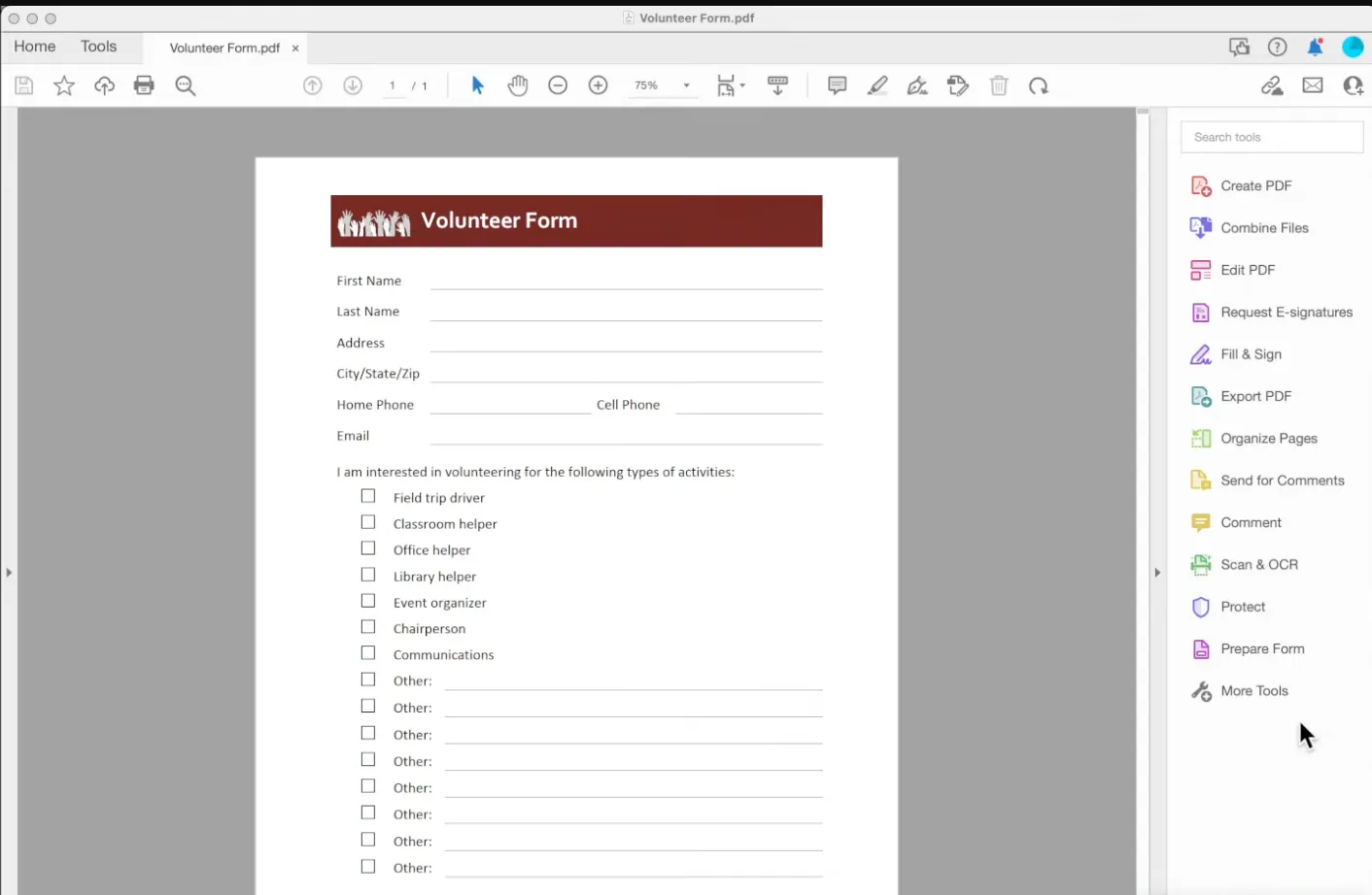 how to wrap text in pdf fillable form Launch Adobe