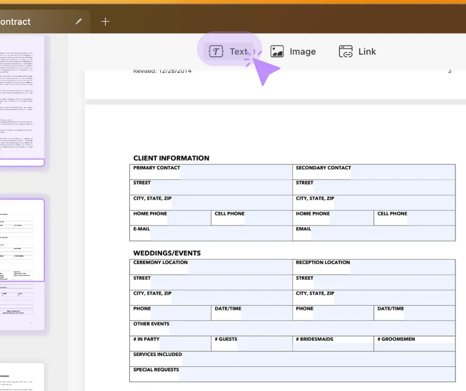 how to write on a PDF form text box