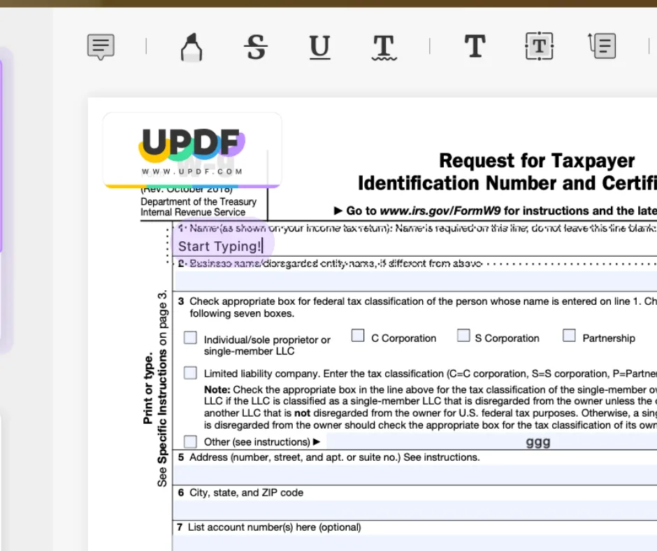 how to write on a PDF form fillable fields