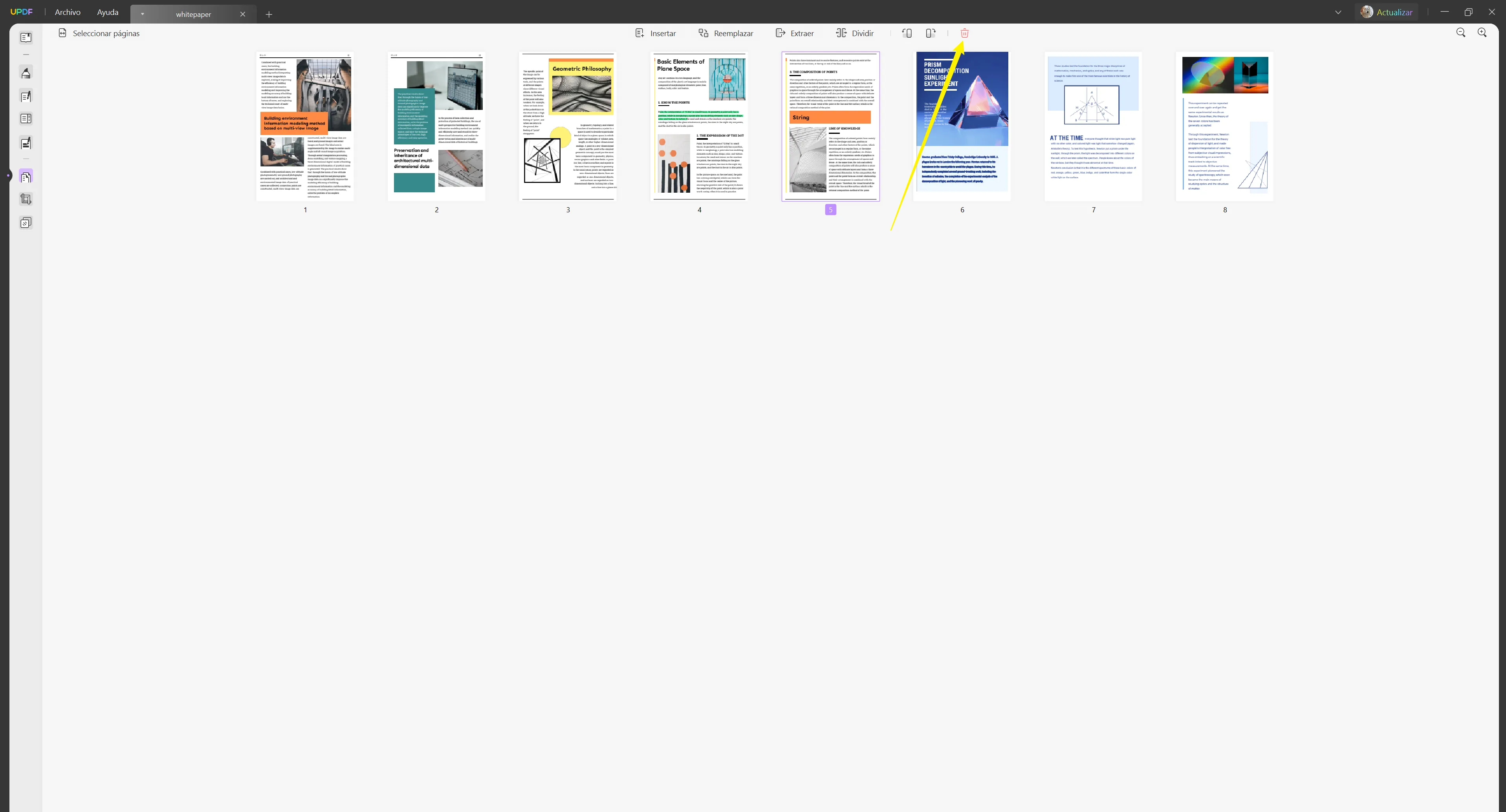 Cómo borrar páginas PDF con UPDF