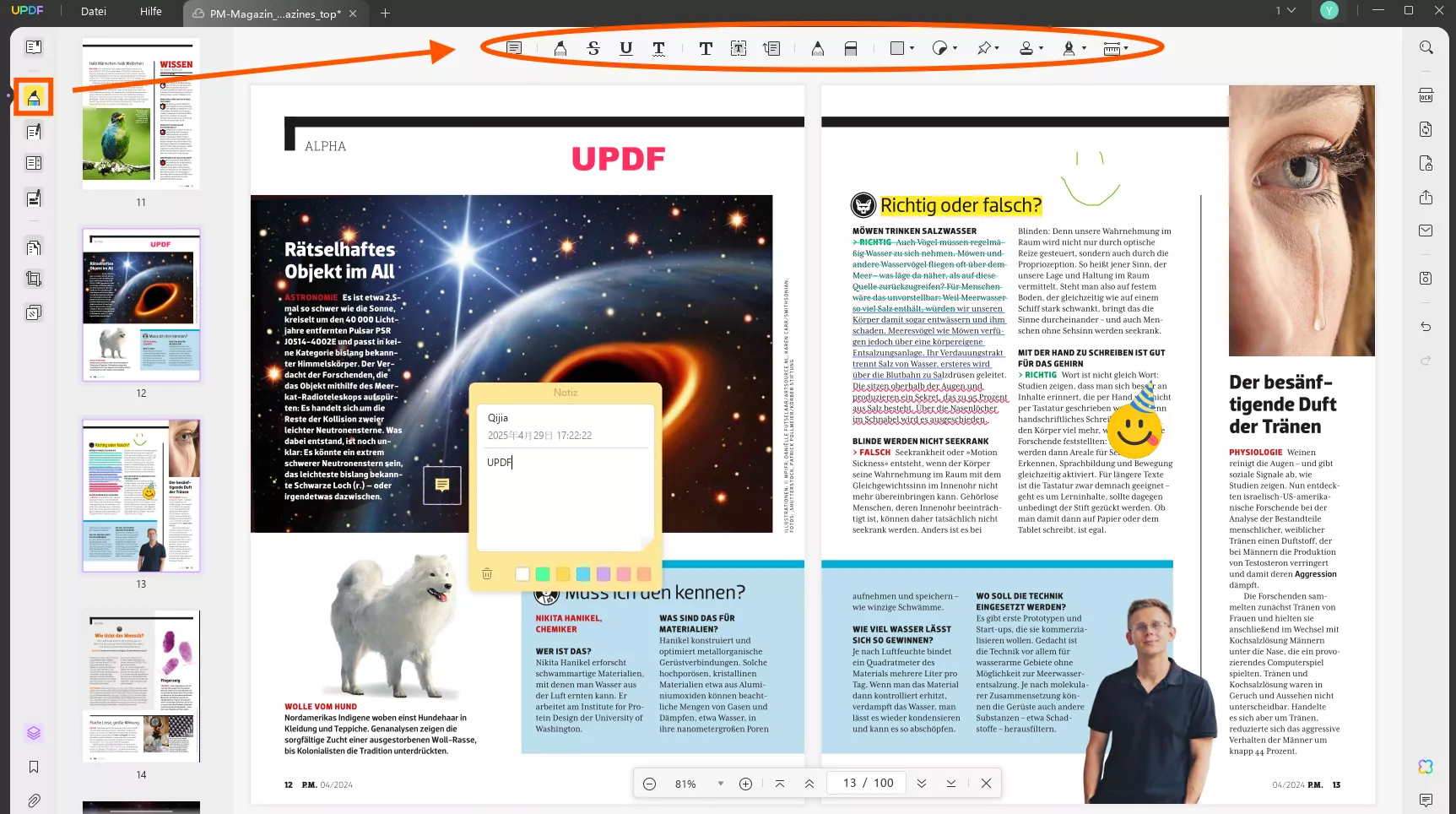 PDF-Magazin herunterladen UPDF bearbeiten