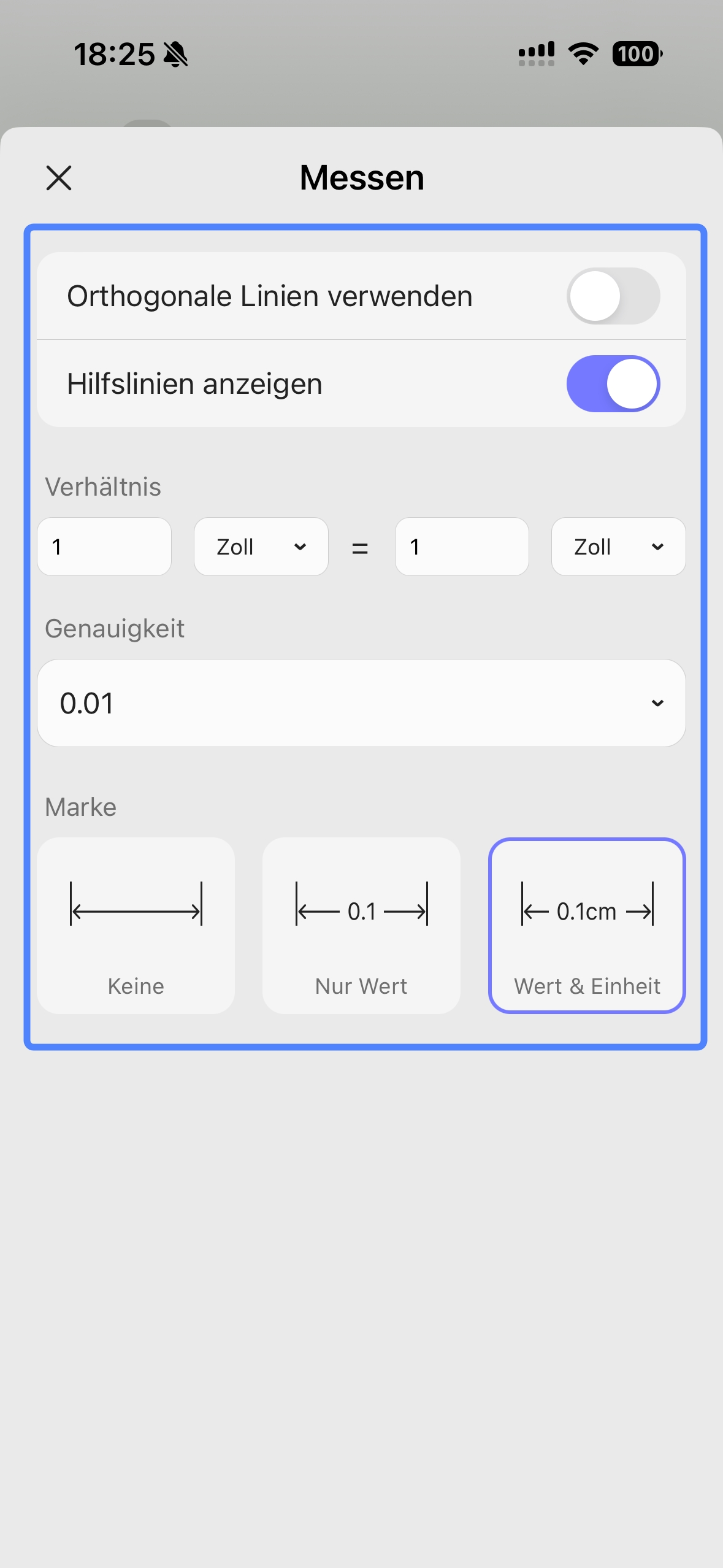PDF auf dem Handy messen