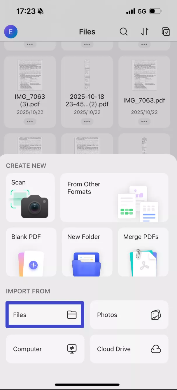 import from files