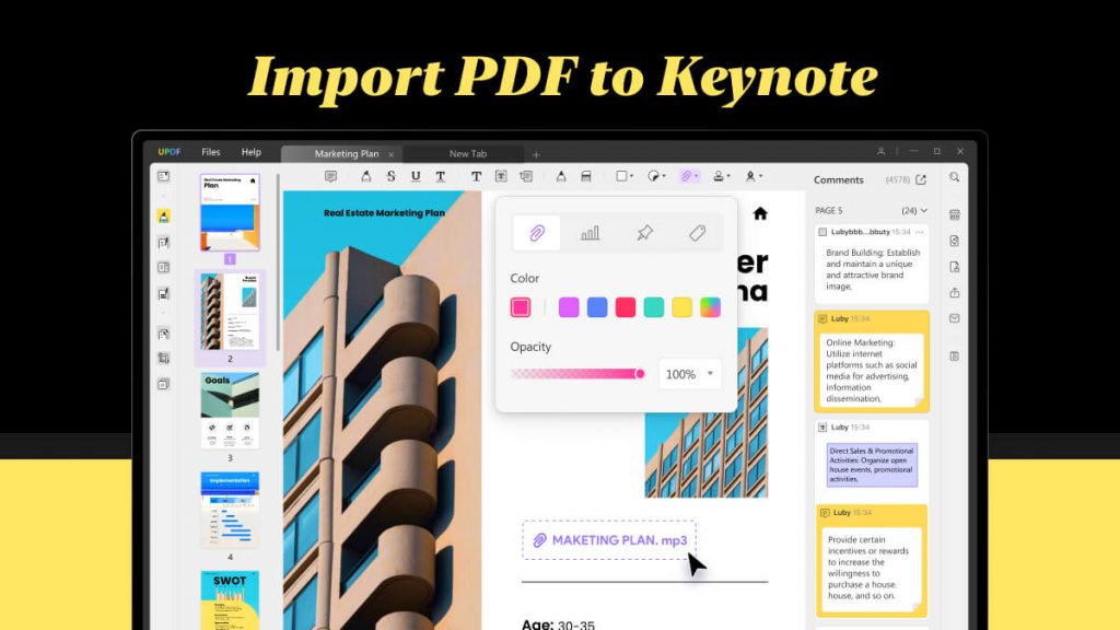 import pdf presentation into keynote