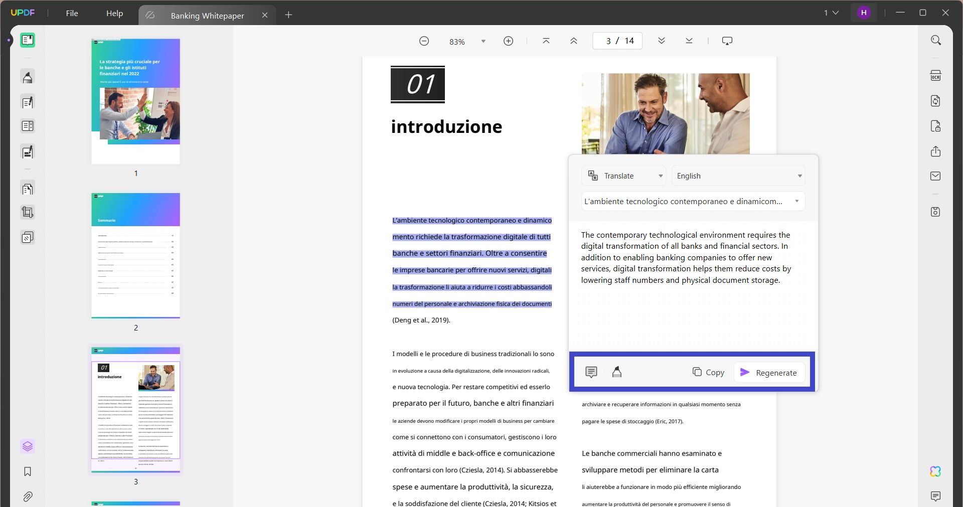 how to translate a pdf from italian to english copy