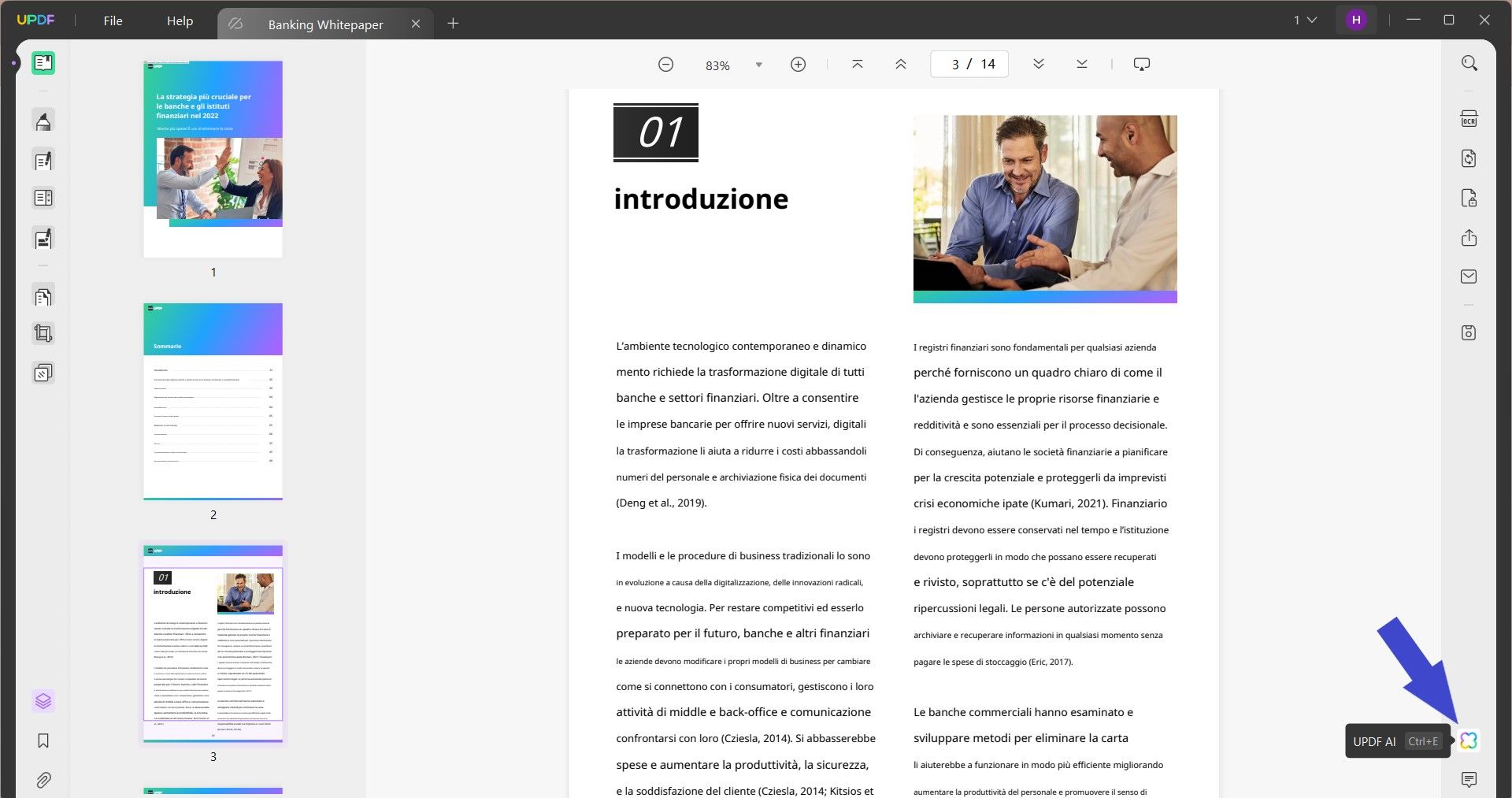 how to translate a pdf from italian to english updf ai icon