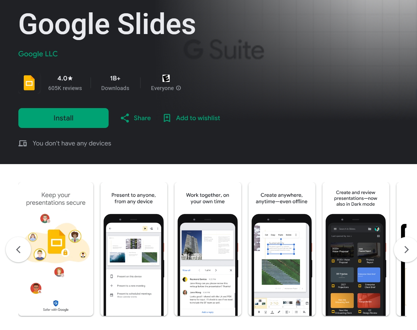 keynote for android Google Slides