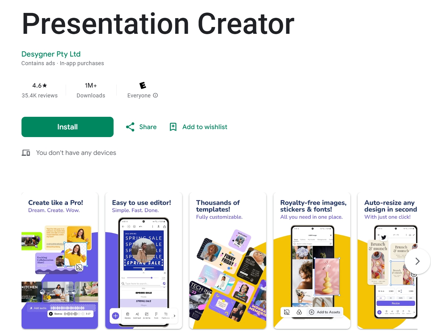 keynote for android Presentation Creator