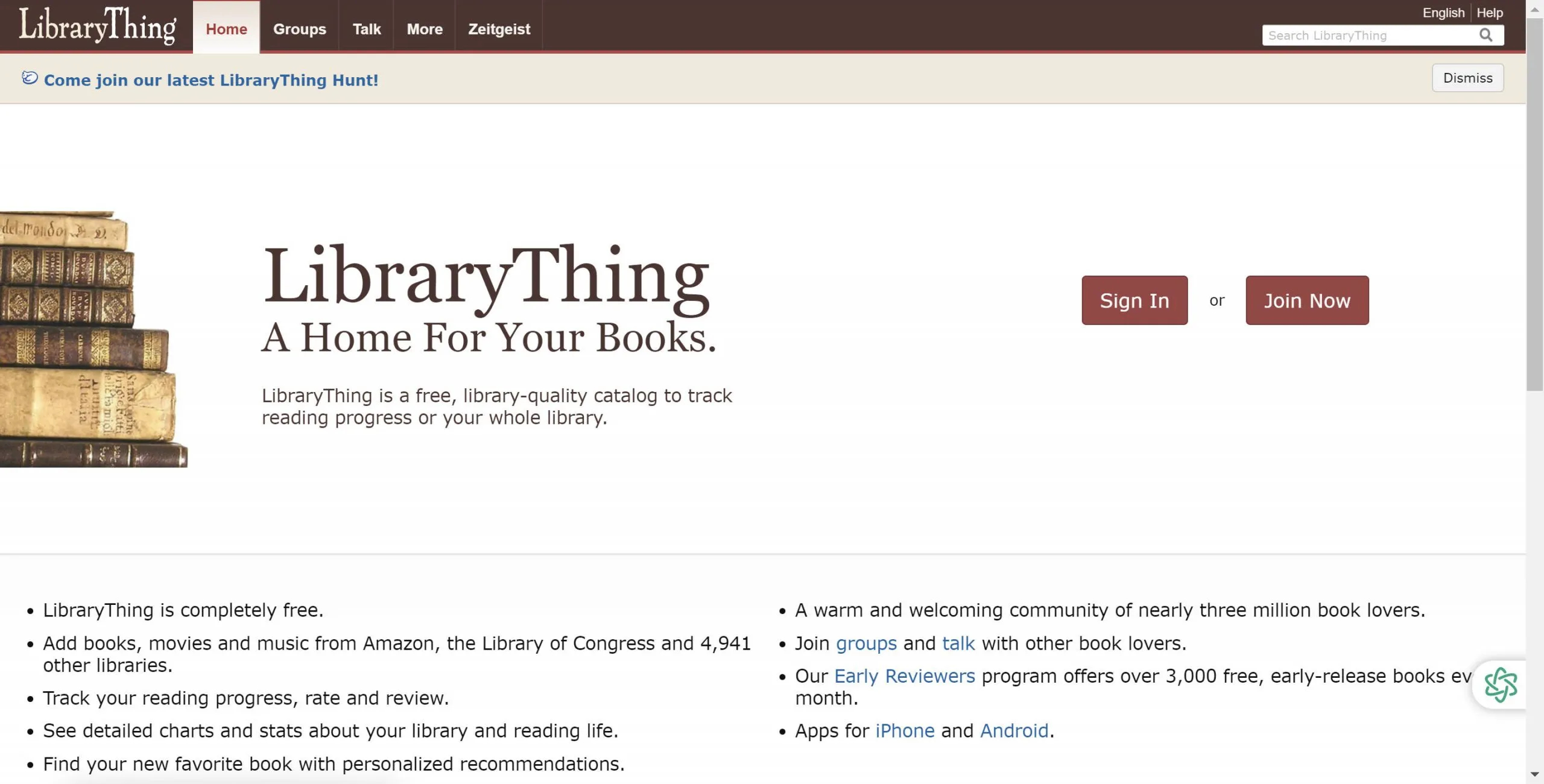 goodreads alternatives LibraryThing