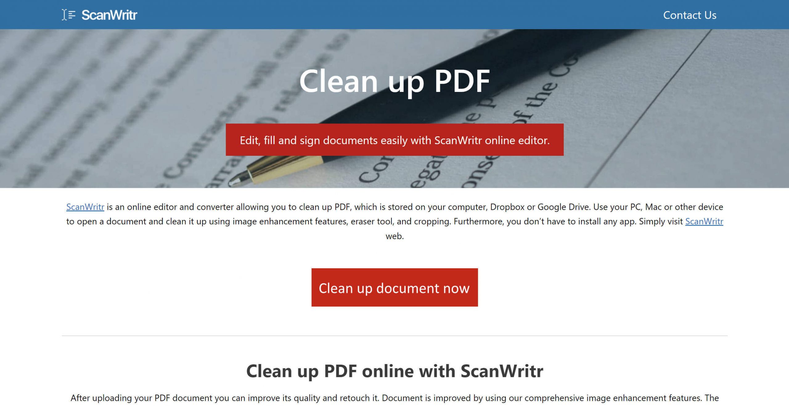make pdf clear scanwritr